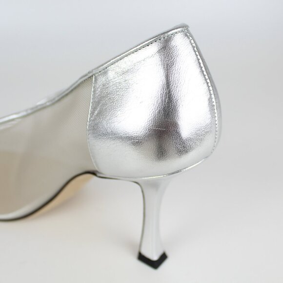 NEW JIMMY CHOO Nicole 90mm Silver Mesh Crystal Pumps - Heel for Weddings, Events - Picture 14 of 16